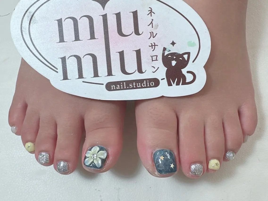 ネイル クリアネイル 長さ出し 持ち込み フットネイル yu naのネイルデザイン