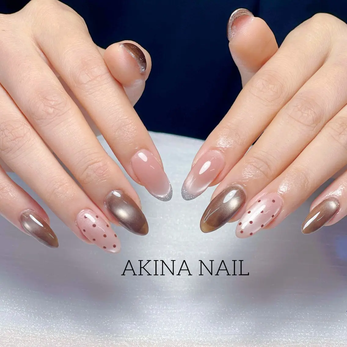 セミロング ハンドネイル Akina Nail 亀戸のネイルデザイン