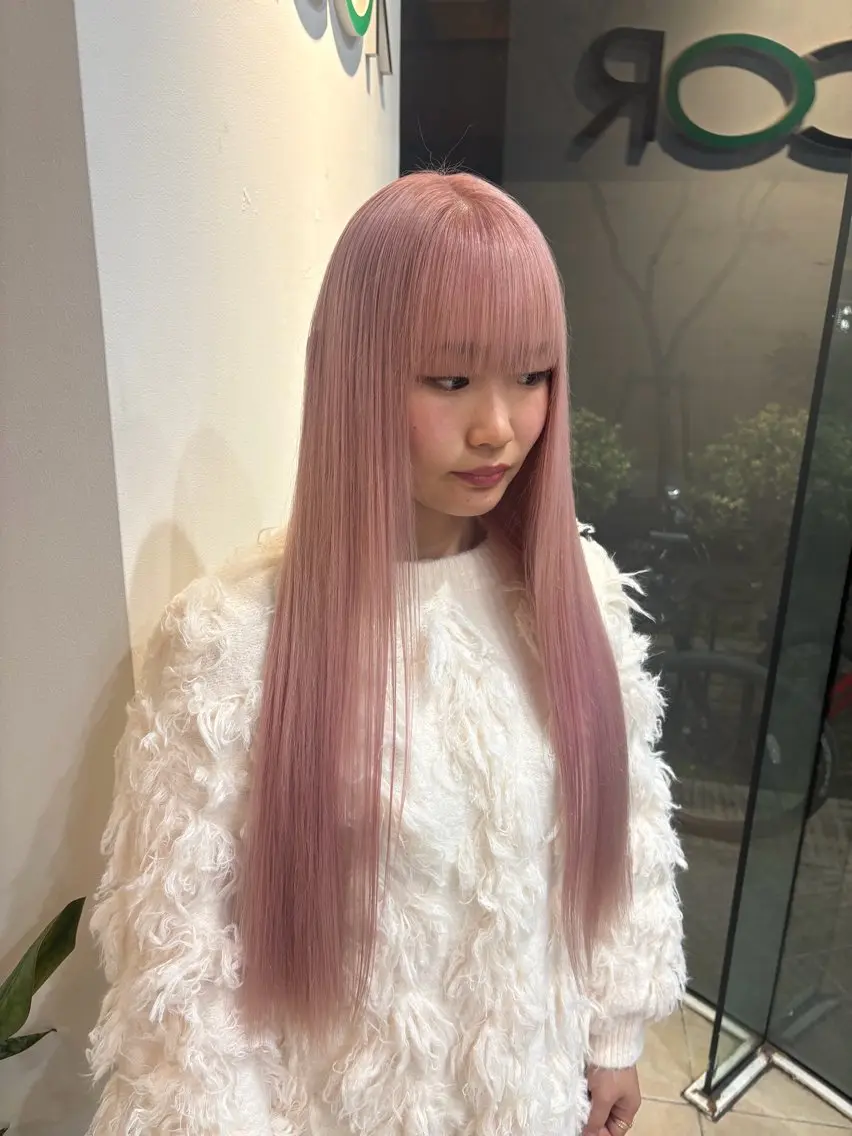ロング カット ヘアカラー トリートメント ひがし のののヘアスタイル