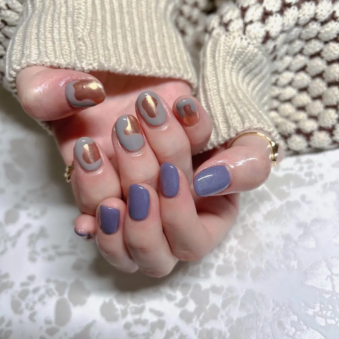 ネイル オーロラネイル フットネイル フレンチネイル ジェルネイル 韓国ネイル ハンドネイル ハンドケア 【ENサロン】 Rei🎀Nailのネイルデザイン