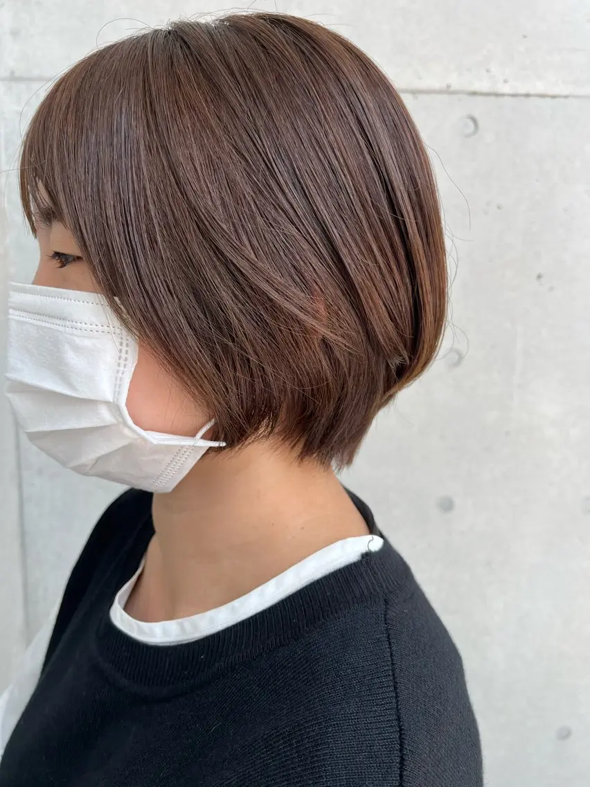 ショート 丸みショート ショートヘア カット ブリーチなしWカラー /地毛風/小林凪沙のヘアスタイル