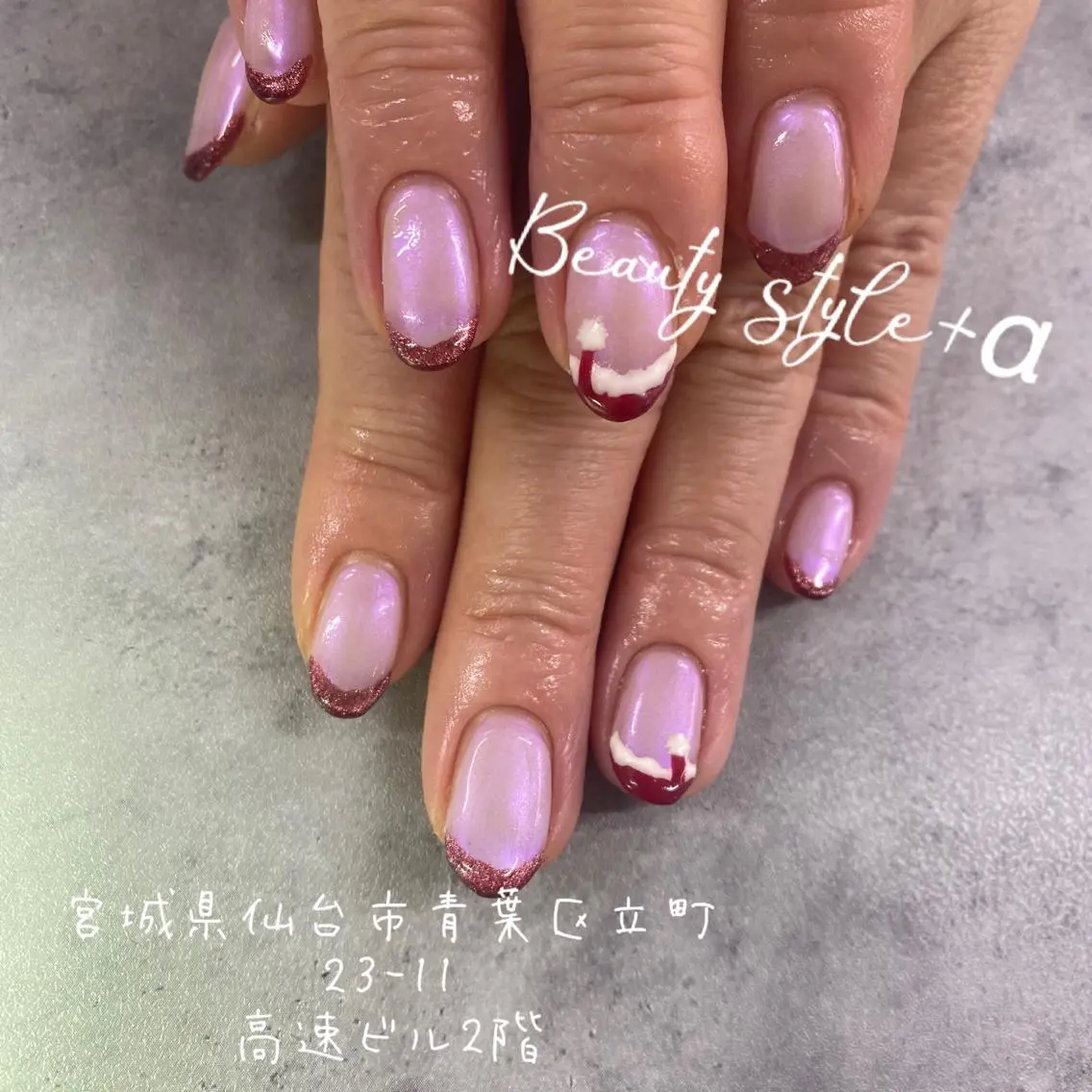 ネイル アートネイル フレンチネイル 冬ネイル クリスマス ハンドネイル Memezawa Nanaのネイルデザイン