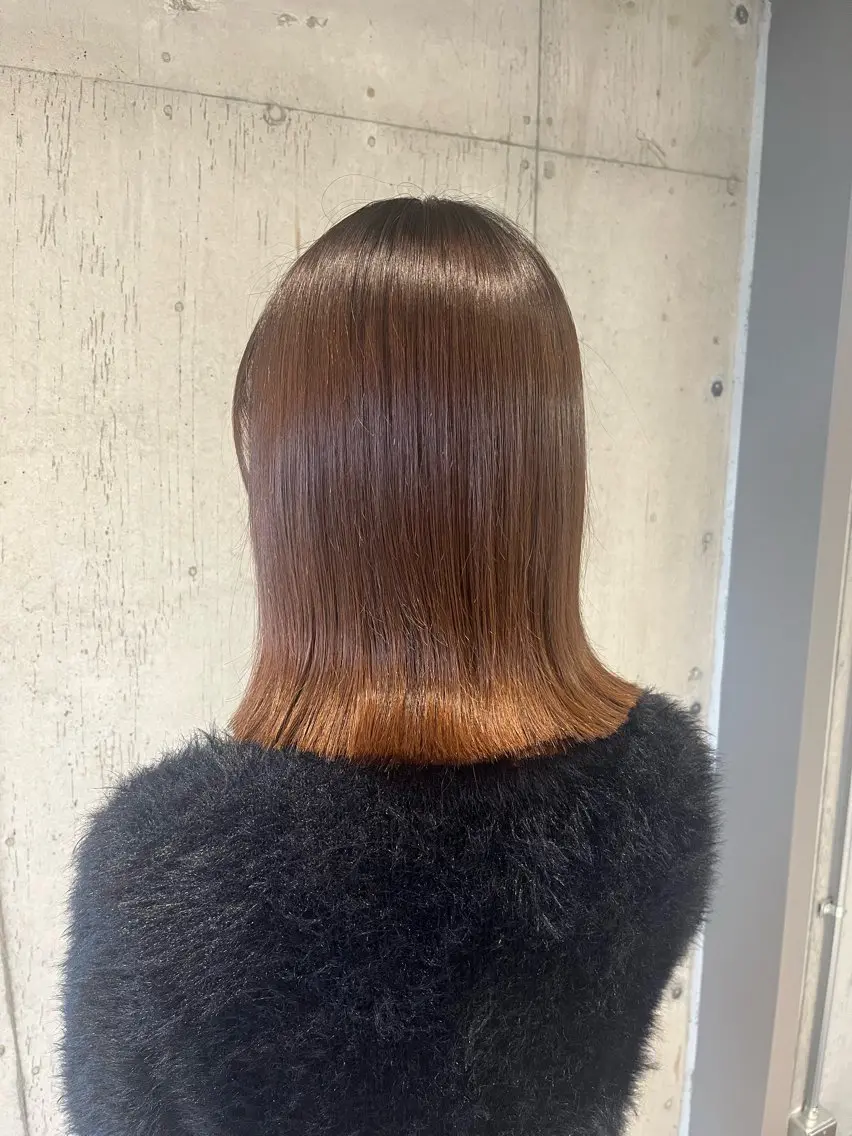 ミディアム カラー ヘアアレンジ カット ヘアカラー トリートメント 艶ボブ×透明感カラー 特化・リクト💥のヘアスタイル