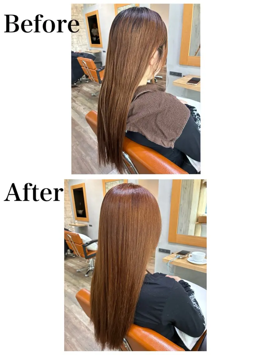 カラー ブリーチ ブラウンカラー ダブルカラー ブリーチなしカラー オレンジ ヘアカラー お褒めの口コミ多数✨ 美髪カラー/浦本冴絵のヘアスタイル