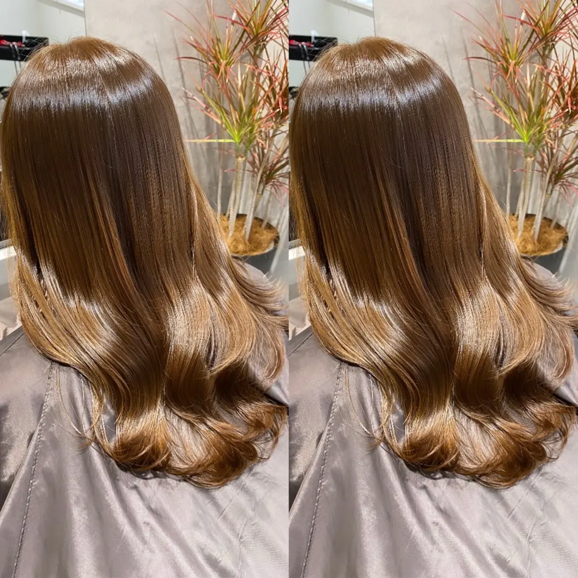 ミディアム カット ヘアカラー トリートメント 新宿🫧髪質改善🫧 艶カラー🫧個室のヘアスタイル