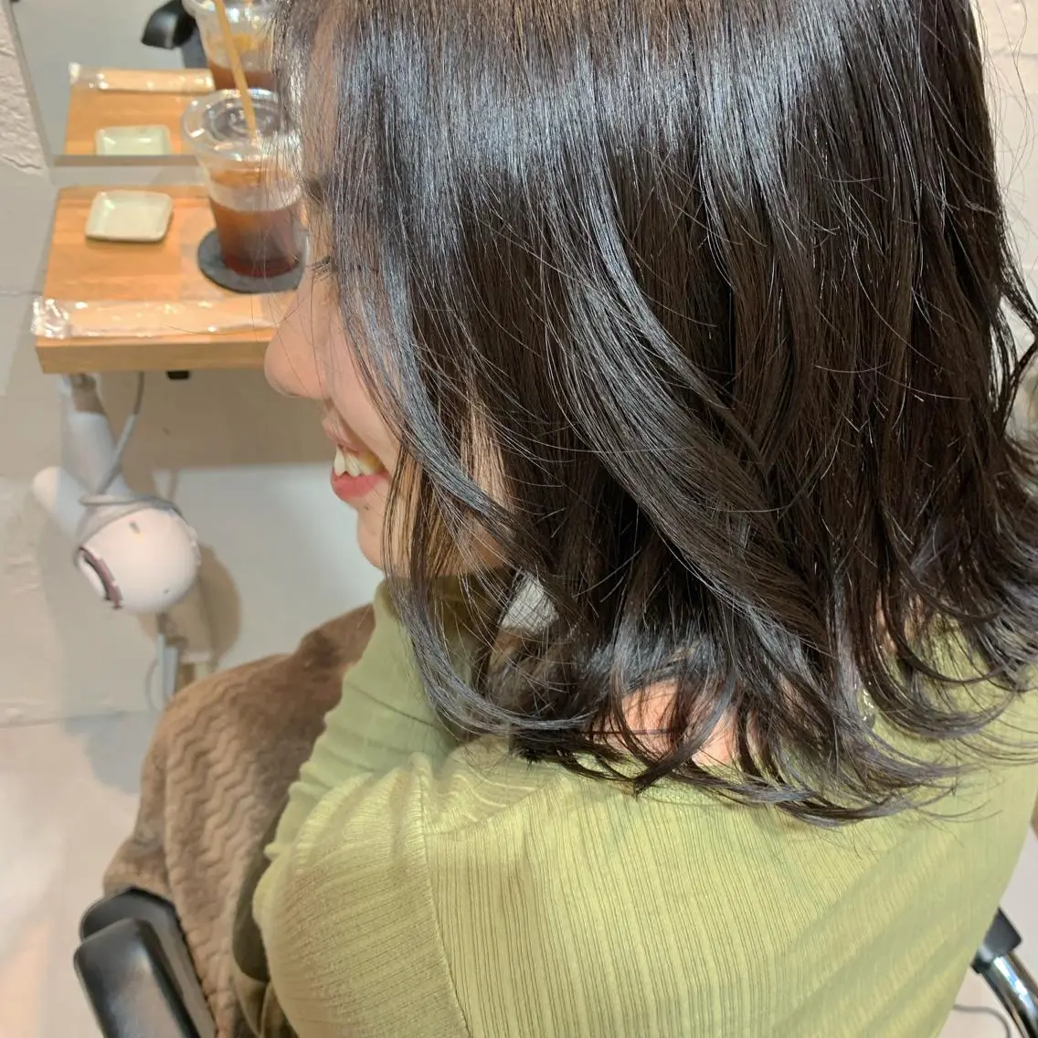 ミディアム カラー ヘアアレンジ グレージュ 縮毛矯正 トリートメント nishi fuyumiのその他イメージ