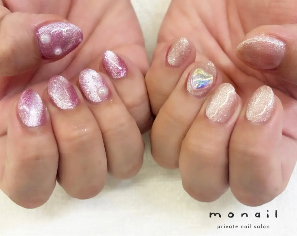 ネイル マグネットネイル ストーンネイル ハンドネイル nail salon monailのネイルデザイン