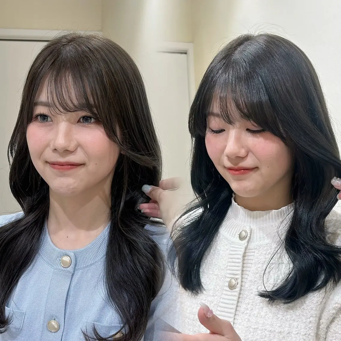 ロング 顔まわりレイヤー 顔周りカット 韓国風ヘア レイヤーカット おくれ毛 カット レイヤーカット/ 髪質改善/toa🕊のヘアスタイル