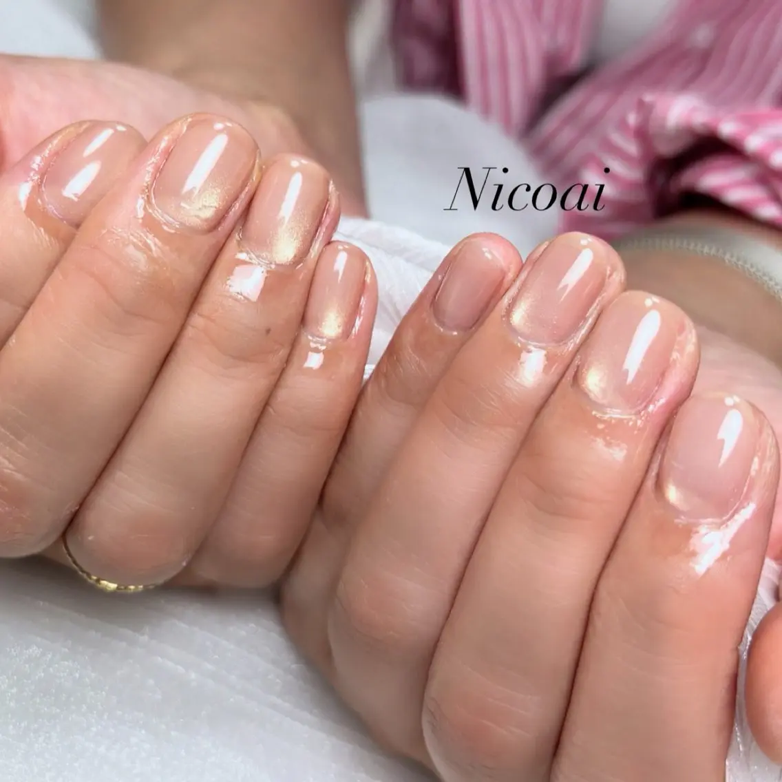 ネイル マグネットネイル オフィスネイル ショートネイル 春ネイル NailSalon Nicoaiのネイルデザイン