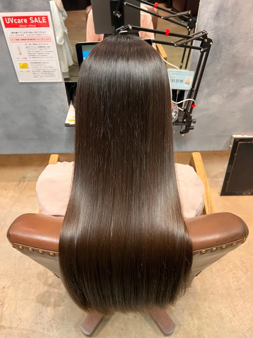 ロング 縮毛矯正 青木 健志郎のヘアスタイル