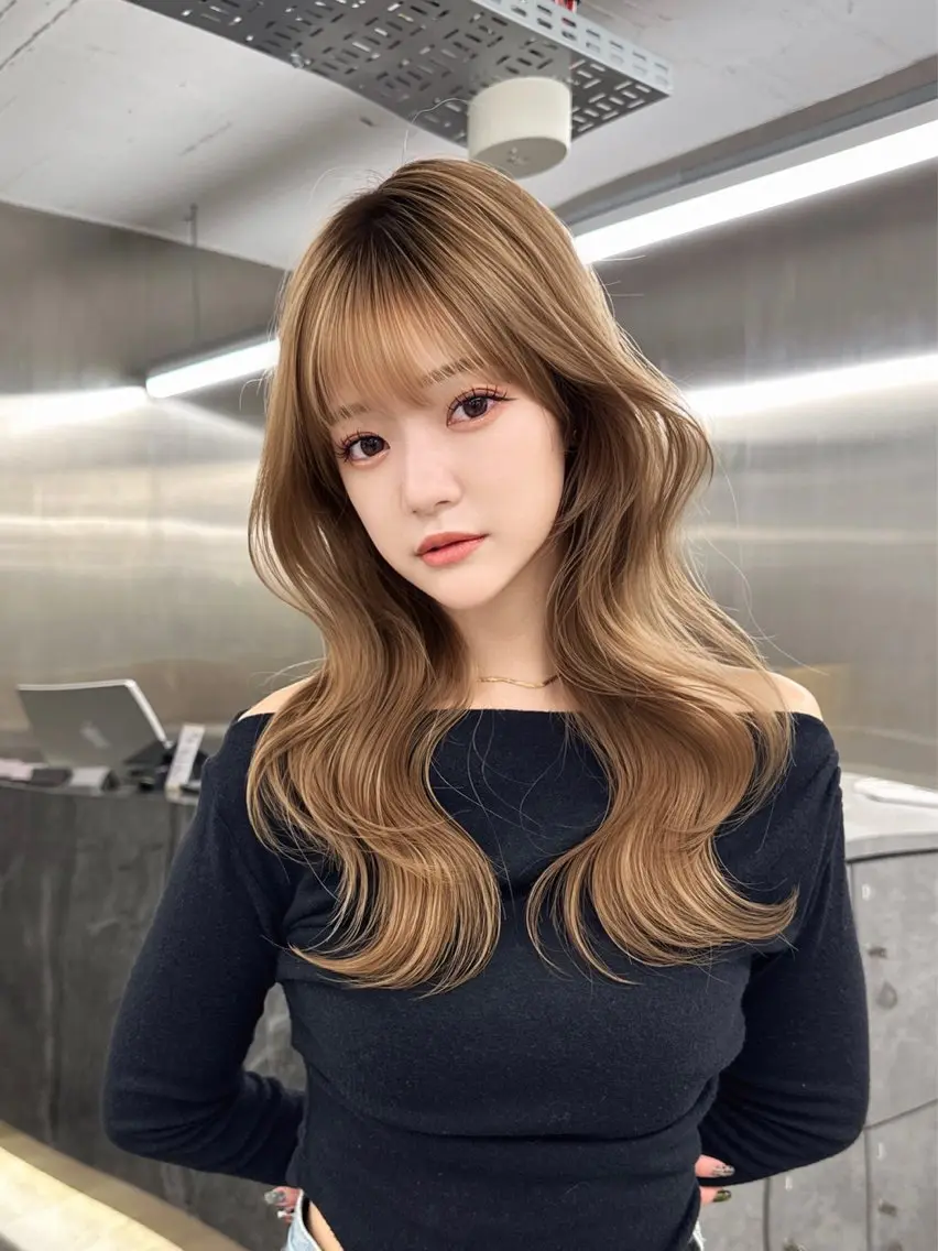 セミロング カット ヘアカラー トリートメント 森田 真由香のヘアスタイル