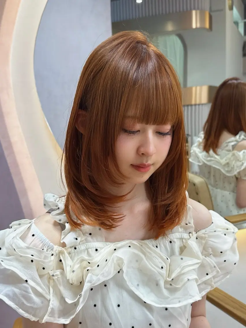 ミディアム カット ヘアカラー トリートメント トレンド韓国レイヤー 🇰🇷のんのヘアスタイル