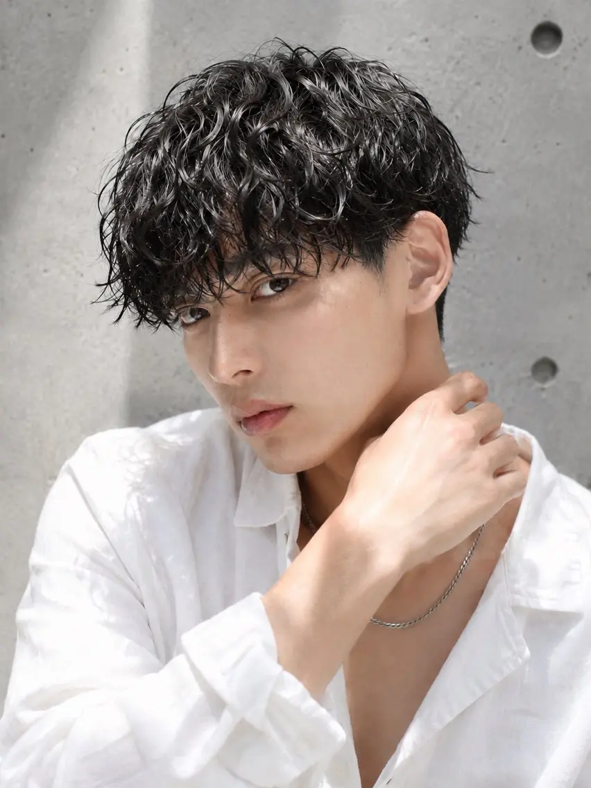 ショート パーマ メンズ メンズパーマ スパイラルパーマ 田村和範/似合わせ カラー/髪質改善のヘアスタイル