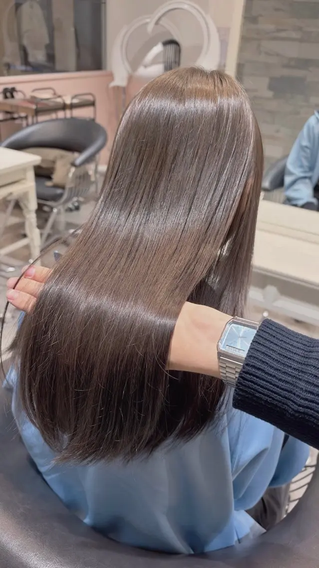 ロング カット ヘアカラー トリートメント ヘアセット 韓国レイヤー/なんば /Takunaのヘアスタイル