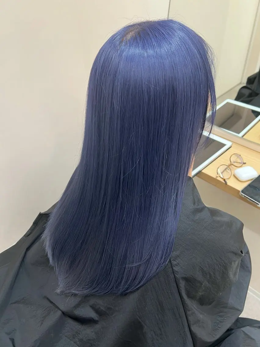 ロング カラー ブルーカラー ネイビーカラー 透明感/ダブルカラー 🦋TOMOKA🦋のヘアスタイル