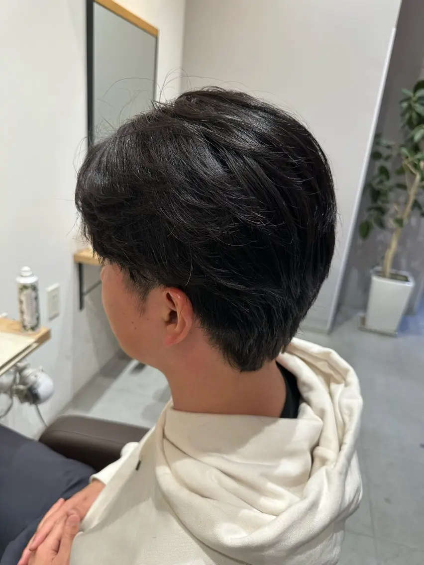 ショート パーマ ヘアアレンジ メンズ キッズ メンズバレイヤージュ メンズハイライト メンズパーマ 波巻きパーマ ハイライト メンズ特化 Chere   金剛のヘアスタイル