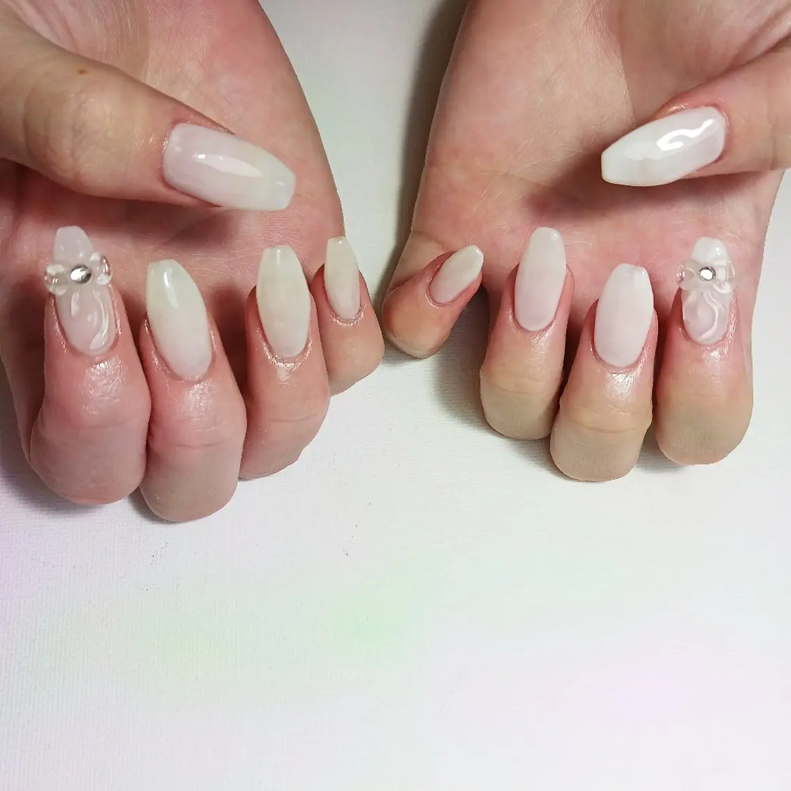 ネイル ジェルネイル 持ち込み リボン ショートネイル ハンドネイル owlnail /持込みデザイン専門のネイルデザイン