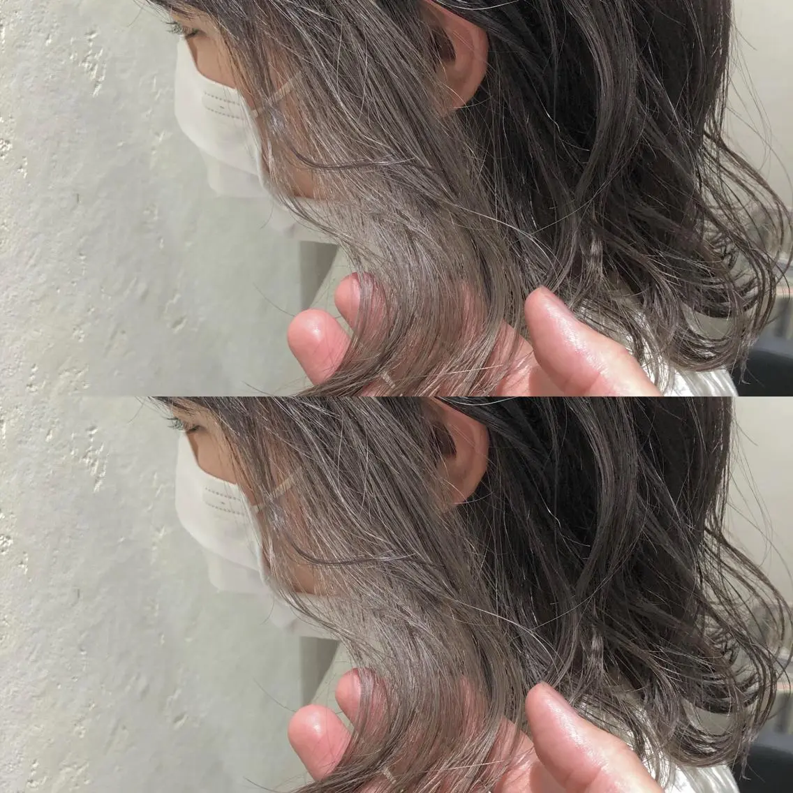 ロング カラー ベージュカラー ブリーチ シルバー シルバーベージュ あさだ しゅうたろうのヘアスタイル