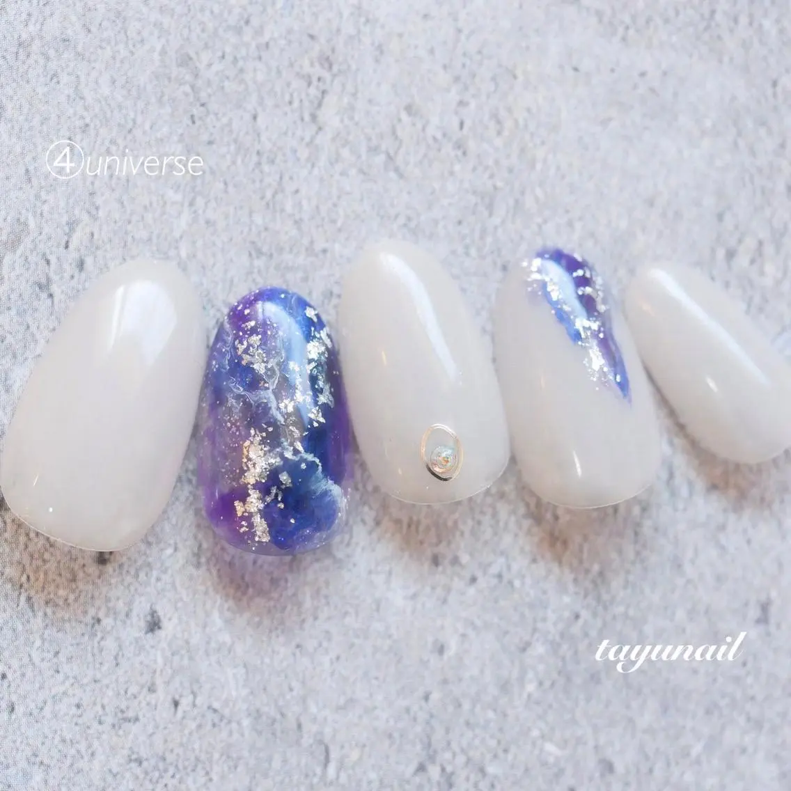 ネイル アートネイル ブルー ジェルネイル ニュアンスネイル ワンカラーネイル ネイルサロン 【たゆnail】のネイルデザイン