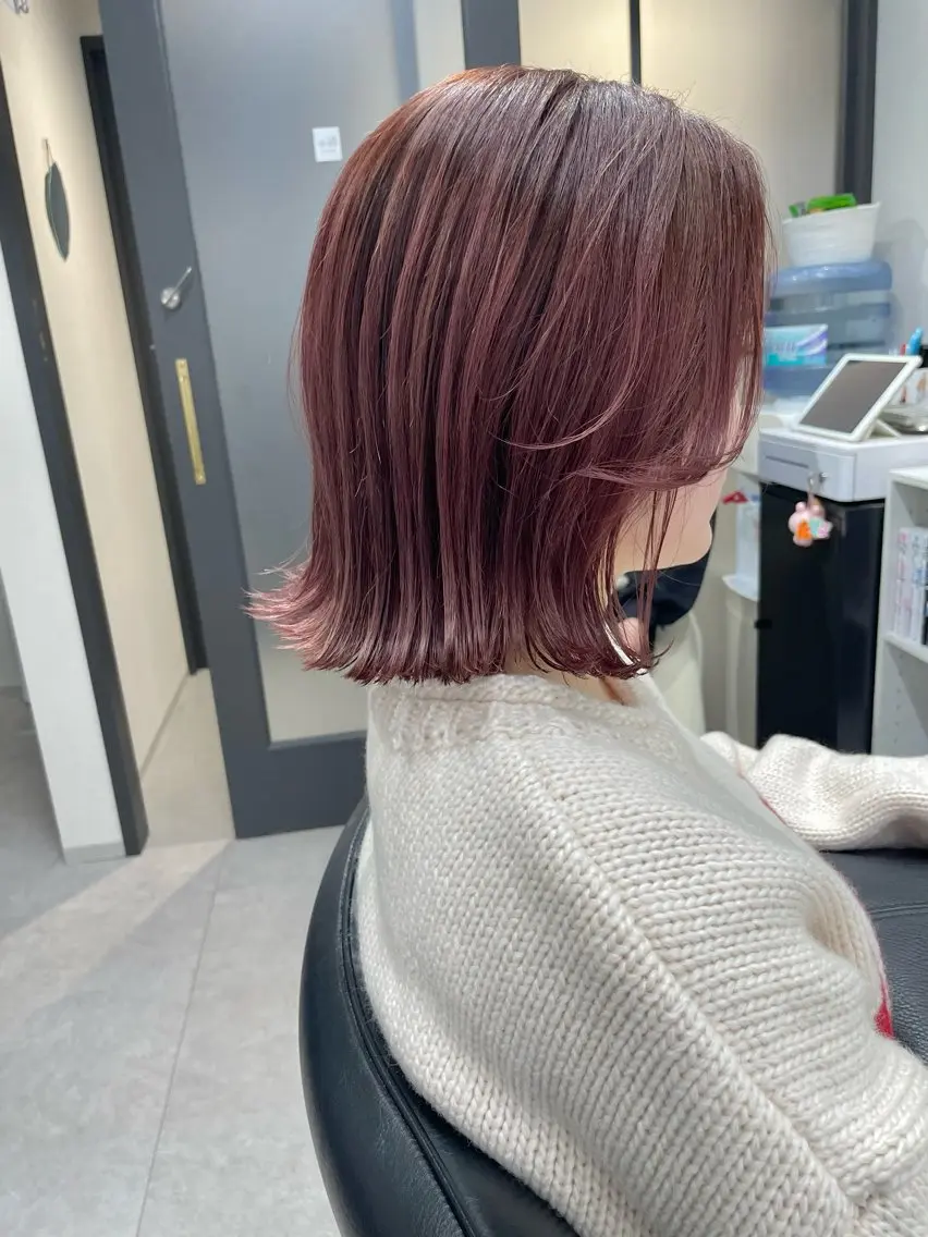 ミディアム カラー カット ヘアカラー トリートメント 髪質改善will hairdesignのヘアスタイル