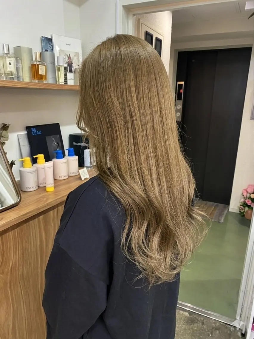 ロング ボブ 髪質改善 レイヤーカット トリートメント ワンホンレイヤー ヘアカラー トリートメント Kaho/大阪心斎橋 ボブ/レイヤー/艶髪のヘアスタイル