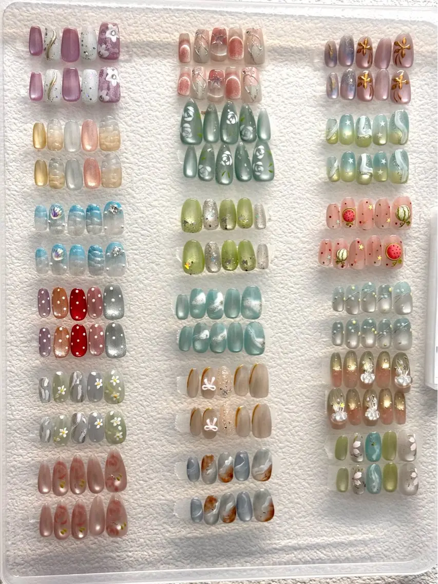 ネイル オーロラネイル 長さ出し フレンチネイル ジェルネイル ガラスフレンチ ハンドネイル Rela・S NAILのネイルデザイン