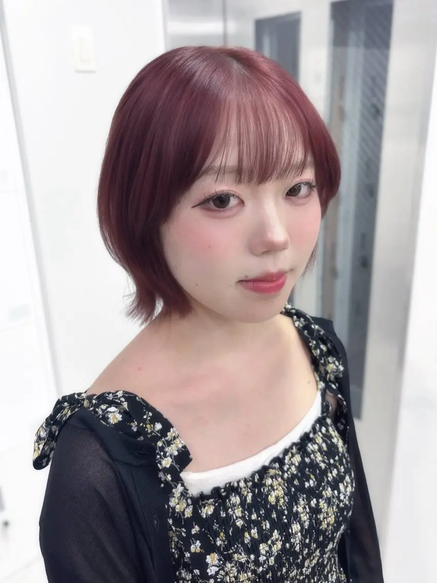 カラー ブラウンカラー 透明感カラー ピンクカラー ボブ ヘアカラー トリートメント 艶カラー💞 amiのヘアスタイル