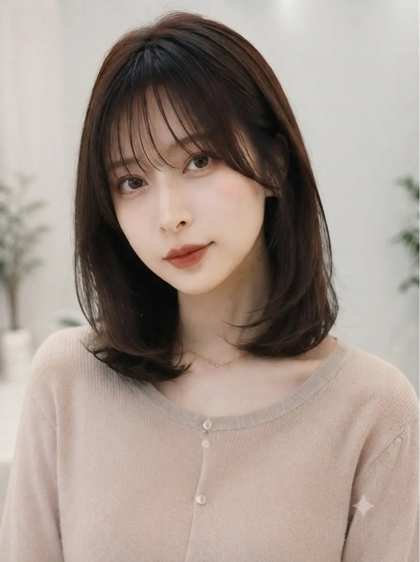 ミディアム カラー ミディアムレイヤー レイヤーカット カット ヘアカラー トリートメント 池袋/小顔レイヤー/ 顔まわり/taigaのヘアスタイル