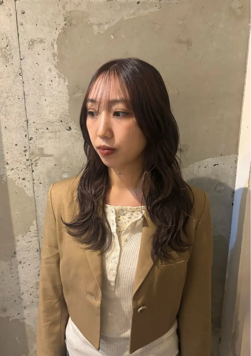 セミロング ヘアカラー 中田 桃夏のヘアスタイル