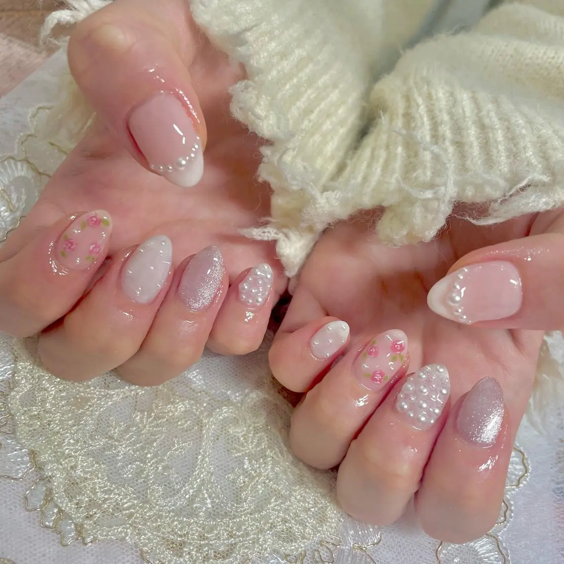 ネイル アートネイル オーロラネイル 成人式 ジェルネイル 卒業式 J terrace Nailのネイルデザイン