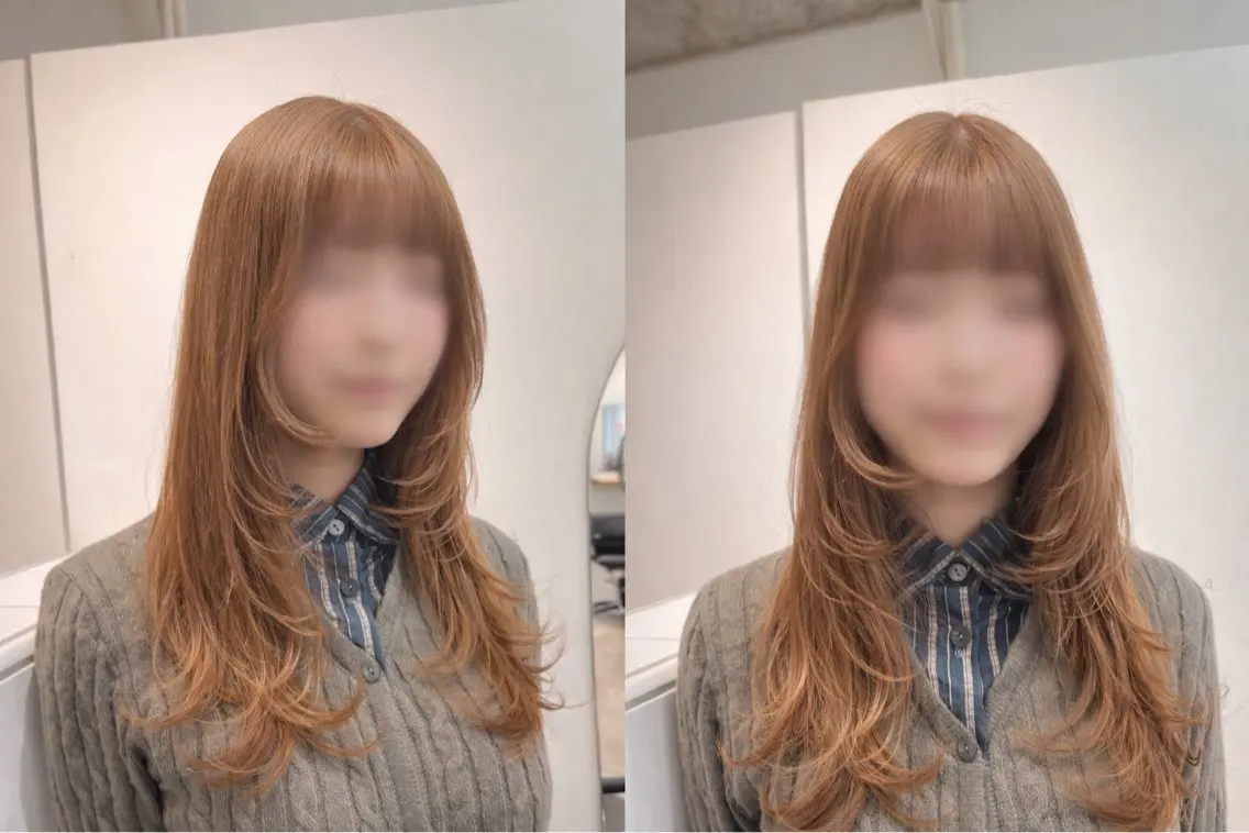 セミロング カラー ベージュカラー ブリーチ ハイトーンカラー ミルクティーベージュ オレンジ カット ヘアカラー トリートメント 縮毛/パーマ/カラー LUVISM佐藤里咲のヘアスタイル