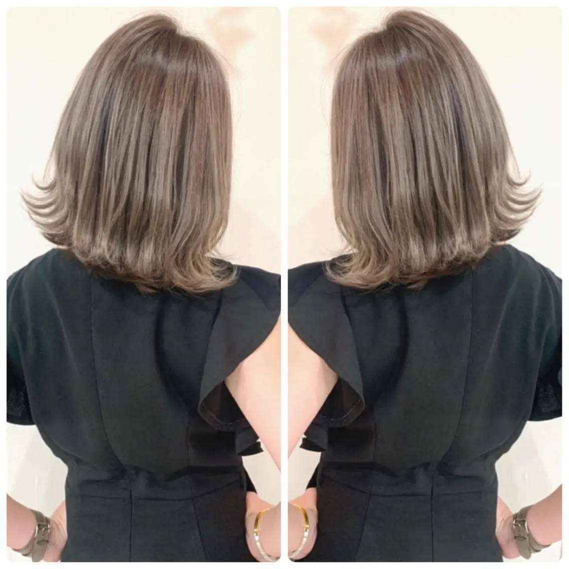 ミディアム カラー カット ヘアカラー 京都大人女性ショート 徒歩1分/秋山のヘアスタイル