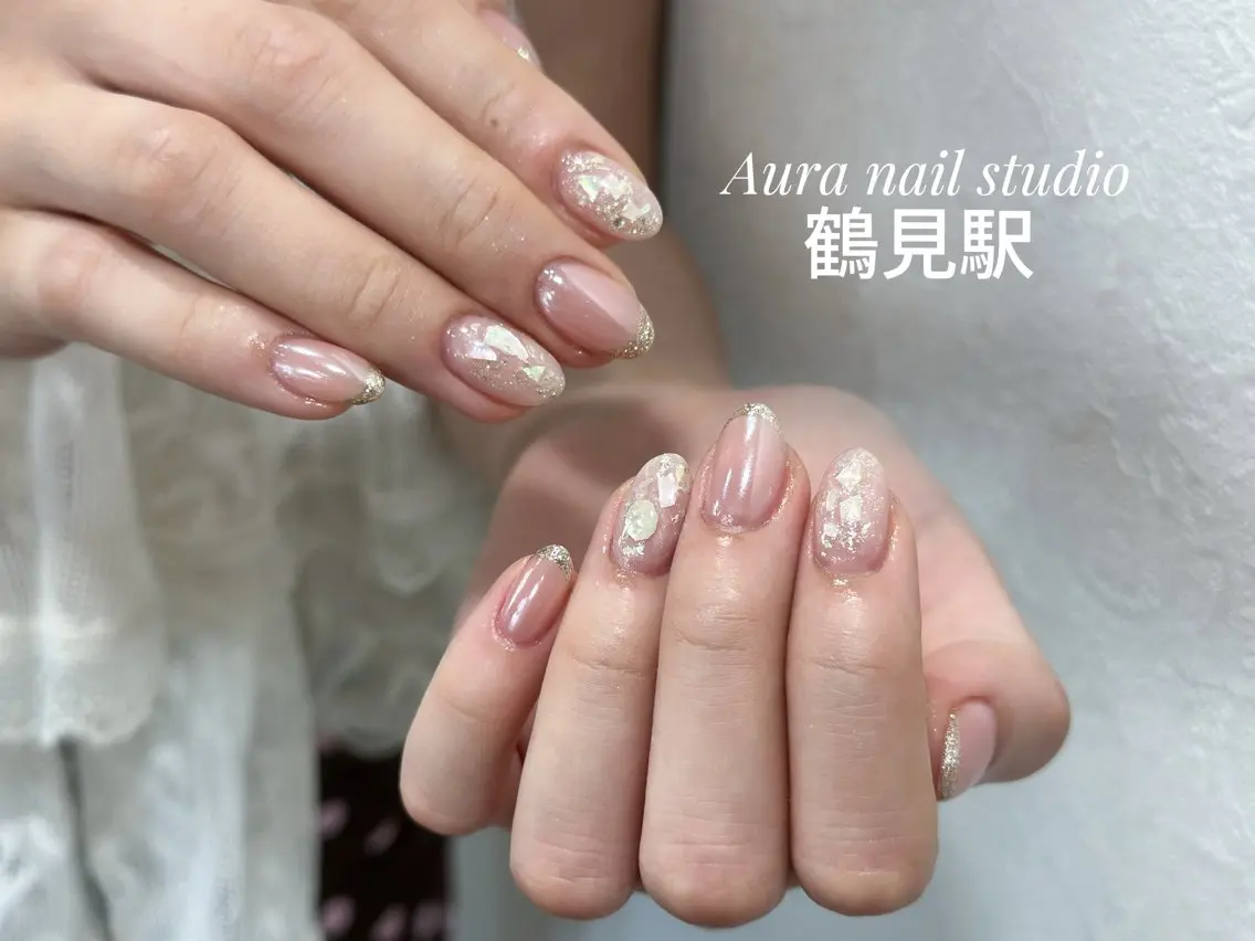 ネイル ハンドネイル Aura nail 🍐💫のネイルデザイン