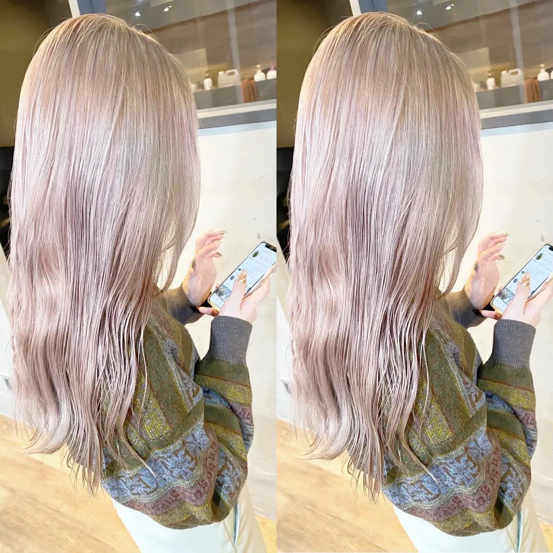 ロング カラー ヘアカラー yoriダブルカラー 代表すがわらのヘアスタイル