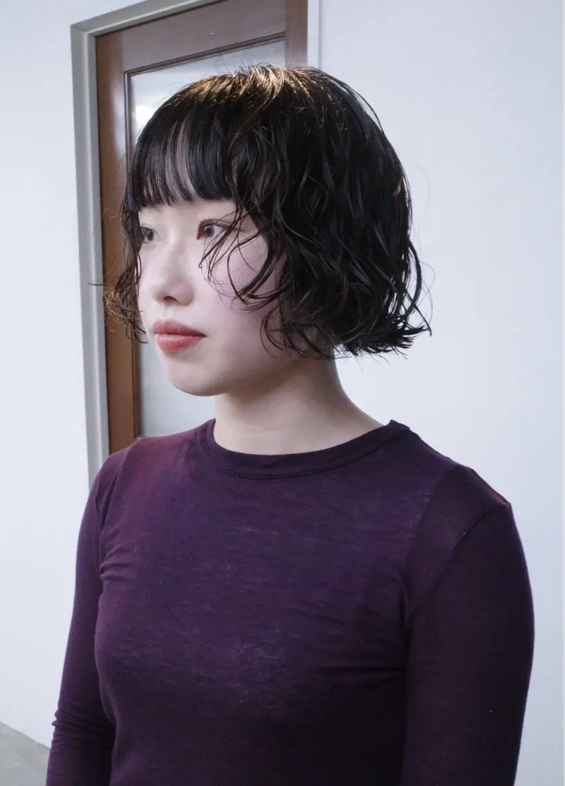ショート カット パーマ 葉 /レイヤーカットのヘアスタイル