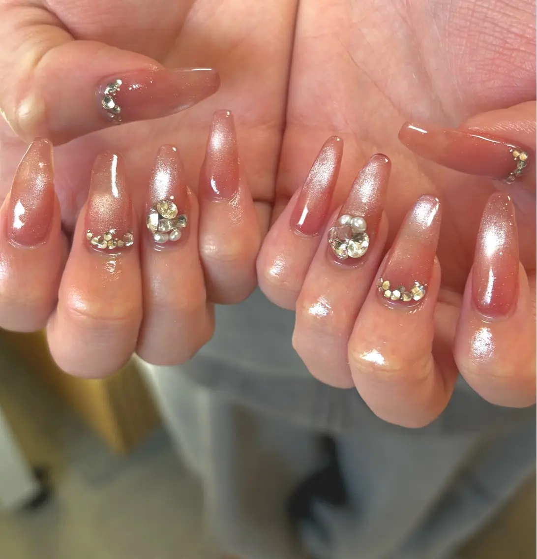 ネイル ジェルネイル キラキラネイル マグネットネイル ニュアンスネイル オフィスネイル ハンドネイル tamu nail 金町のネイルデザイン