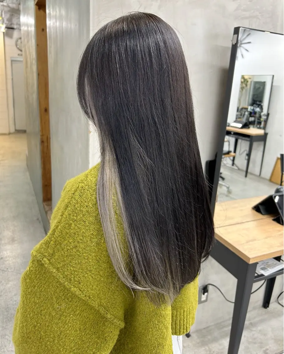 ロング カラー ヘアカラー ダブルカラー/寒色 カラー/リリカ🦕のヘアスタイル