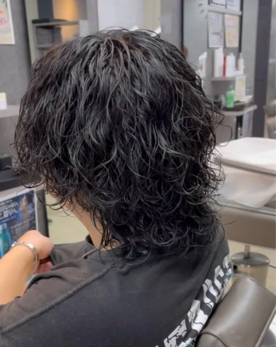 パーマ メンズ カット パーマ 岡本 悠聖のヘアスタイル