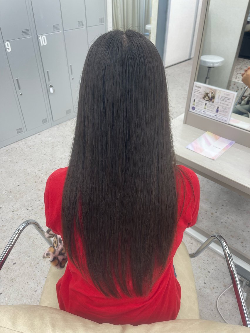 ロング カラー グレージュ ミント オレンジ COCO reiのヘアスタイル