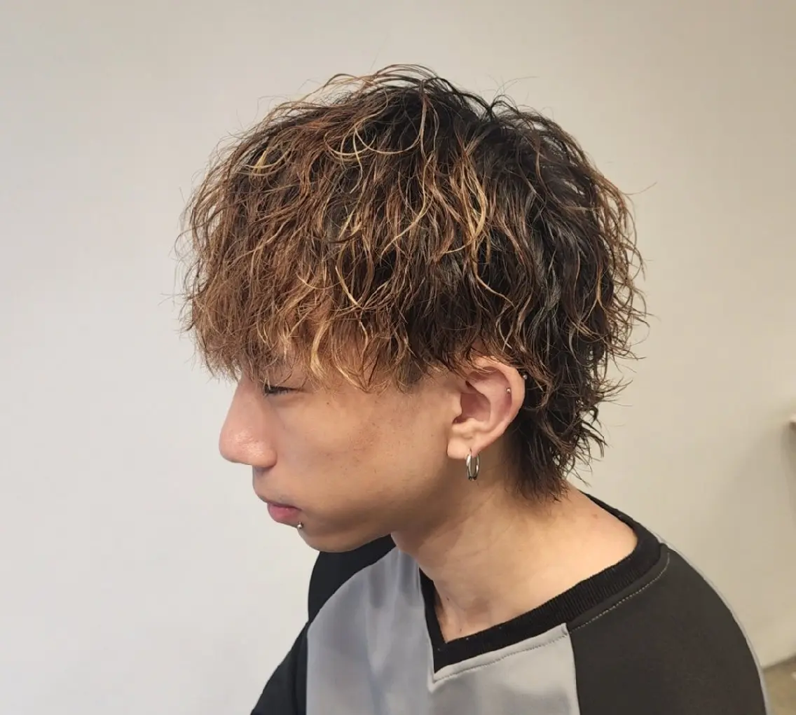 ショート カラー メンズ パーマ 【イケメン風パーマ】 SHOFYのヘアスタイル