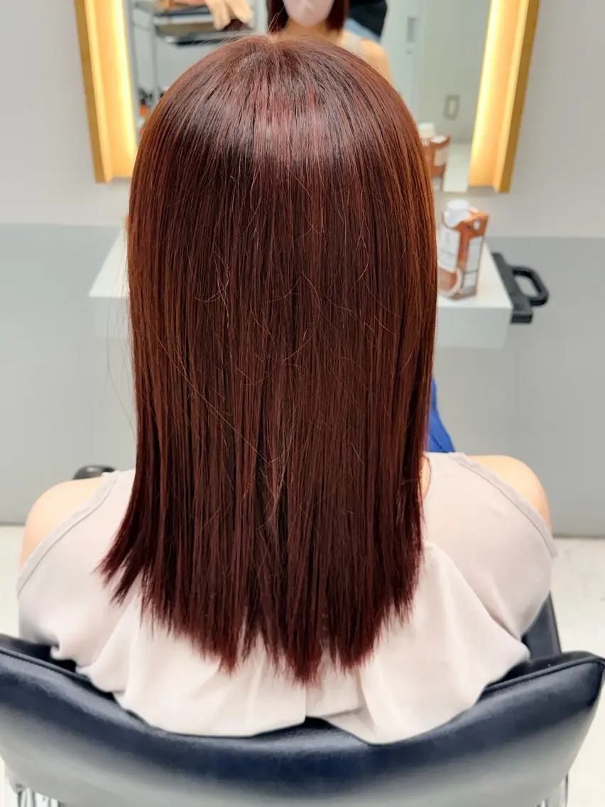セミロング ピンクブラウン 阿部 文人のヘアスタイル