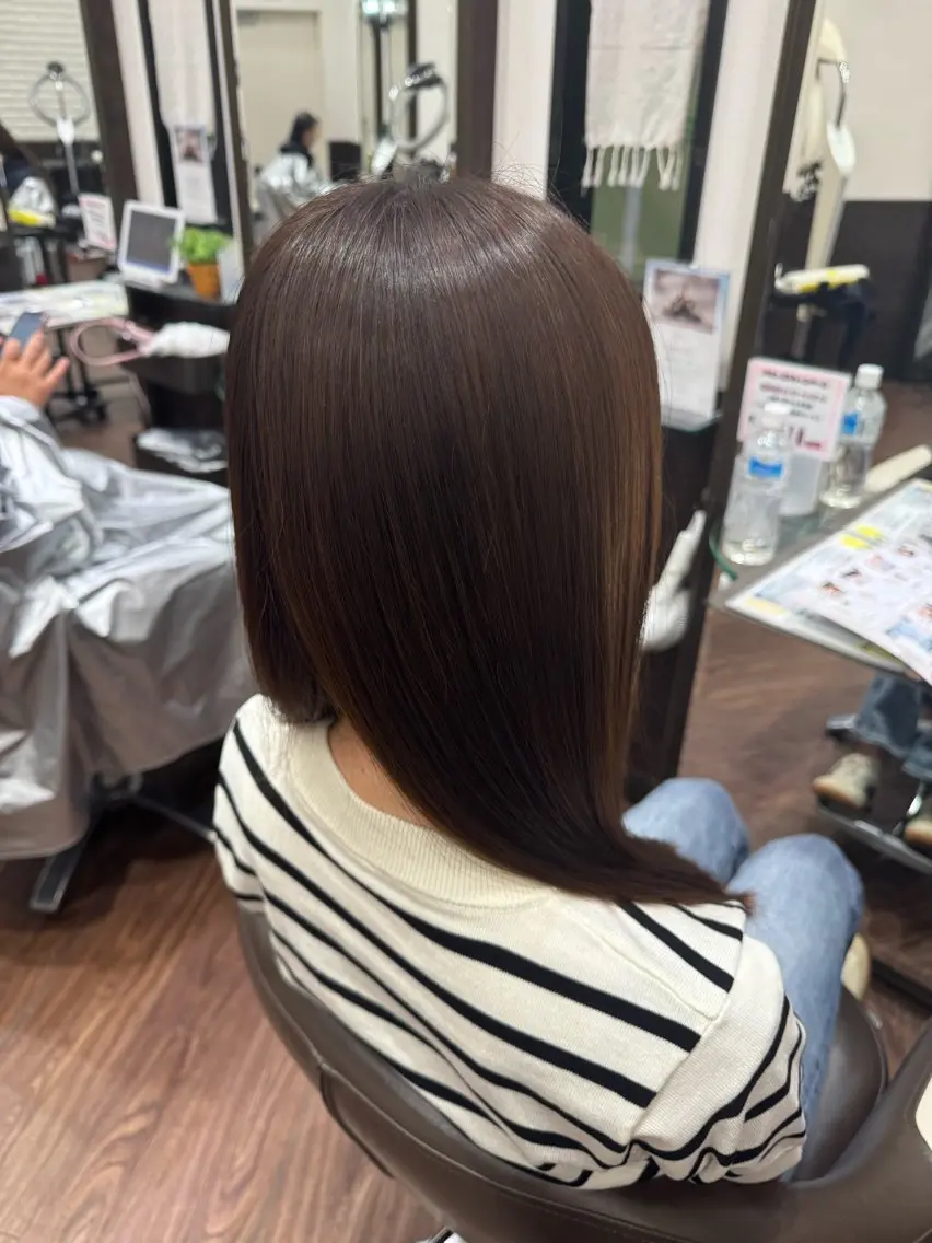 ロング 酸性ストレート 縮毛矯正 稲村 toshiのヘアスタイル