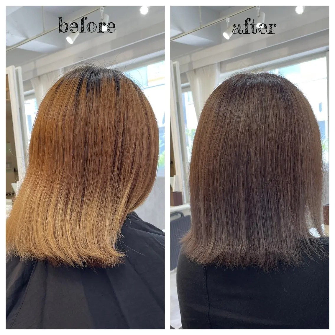 ミディアム カラー ベージュカラー シルバー シルバーベージュ ヘアカラー PutiLuca 浅川のヘアスタイル