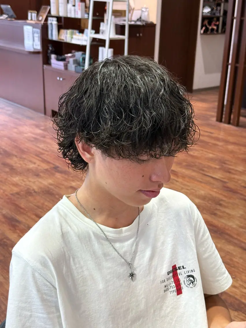 ショート パーマ カット パーマ トリートメント 野洲/美容室/美容師 平田蒼太ヒラタソウタのヘアスタイル