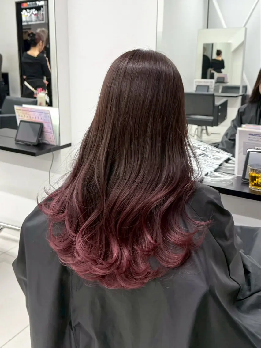 ロング ヘアカラー トリートメント 無料カラーモデル募集 ALIVE髙橋賢世のヘアスタイル