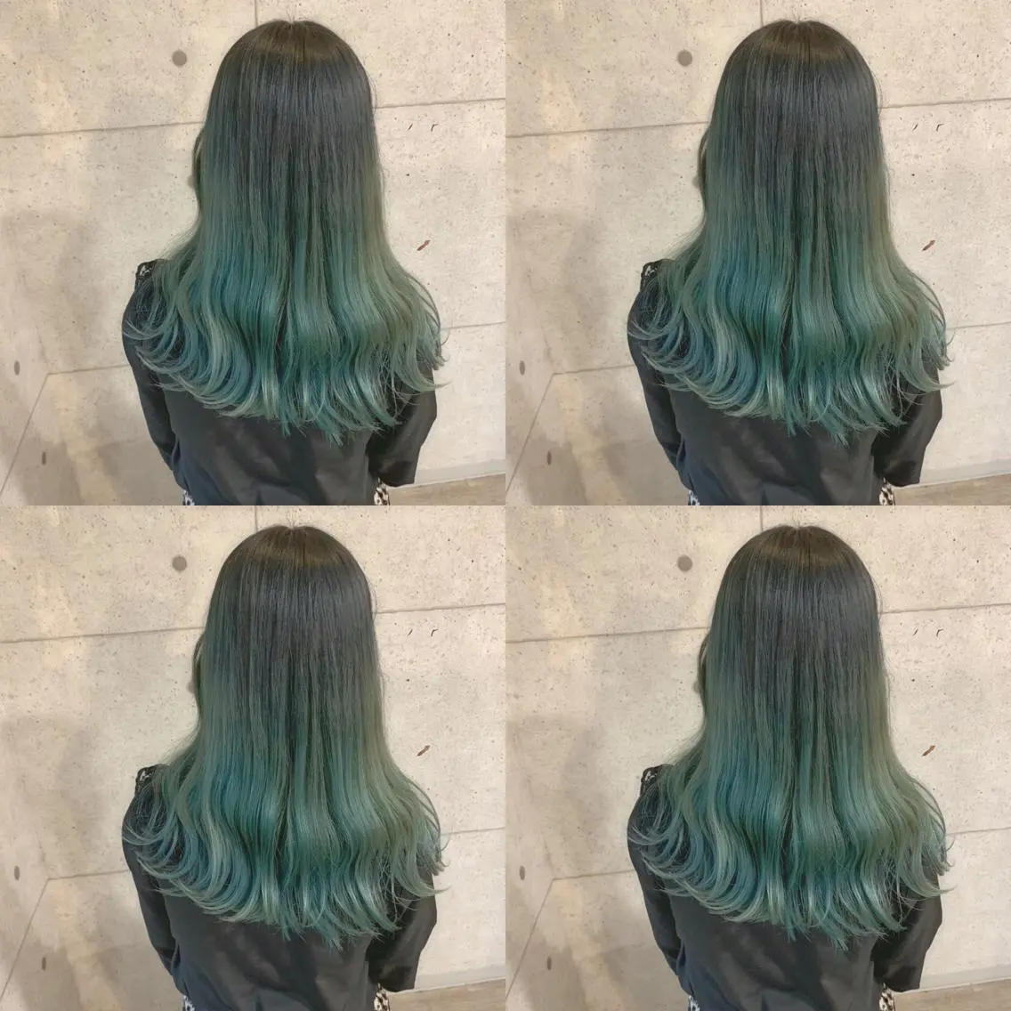 ロング アッシュ ハイライト レイヤーカット Selene hair OSAKAのヘアスタイル
