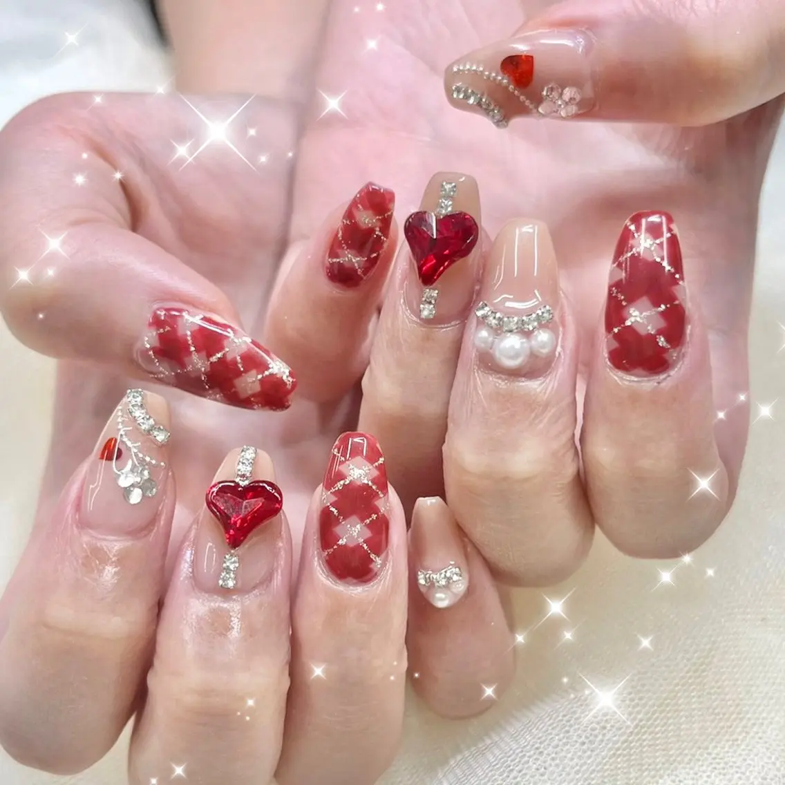 ネイル ハート ハンドネイル 池袋痛ネイル Nok. 渡辺のネイルデザイン