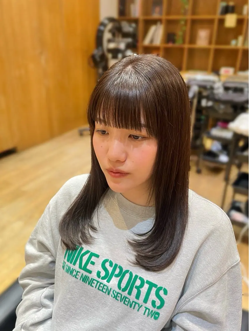 セミロング カラー パーマ 縮毛矯正 カット ヘアカラー 縮毛矯正 縮毛矯正/レイヤー 🌙児玉光瑠のヘアスタイル