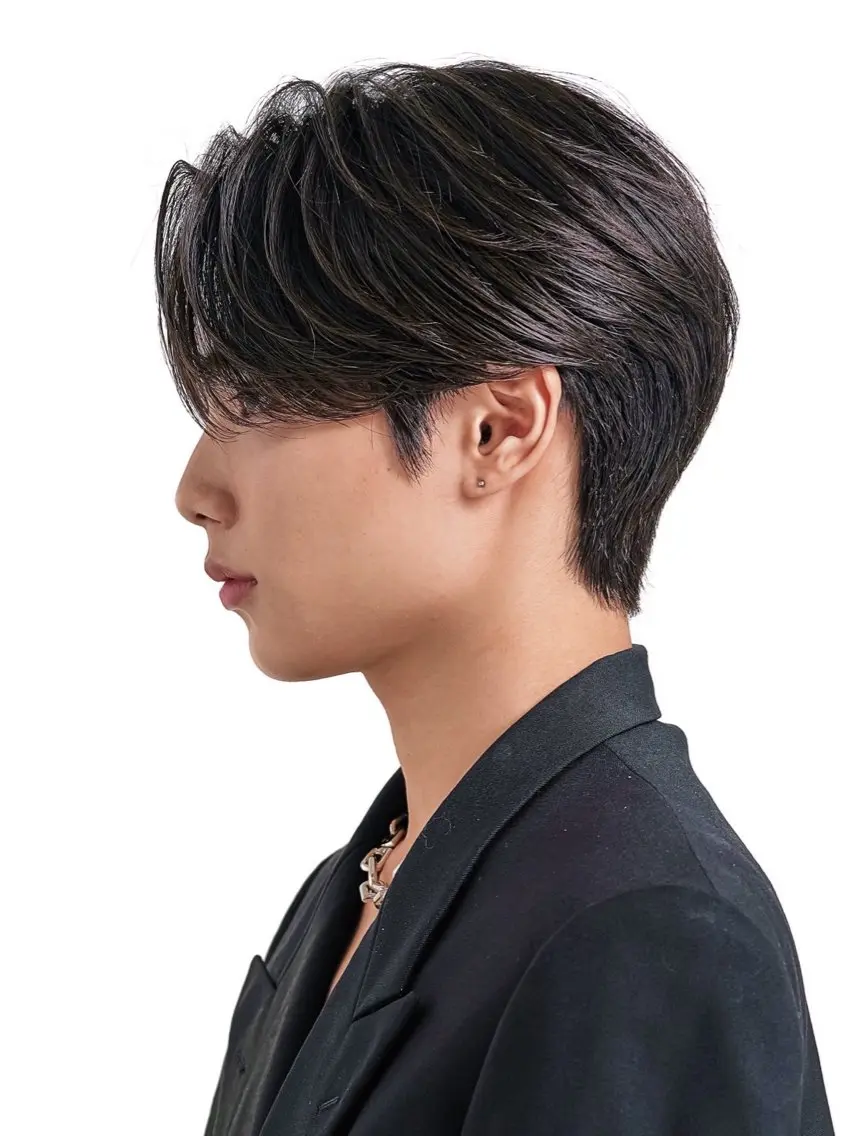 ミディアム パーマ メンズ センターパート ♥️モテ髪美容師♠️ REIのヘアスタイル