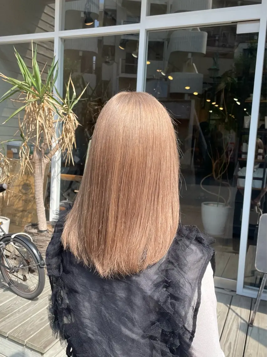 ミディアム ヘアカラー オオシマ ミユのヘアスタイル